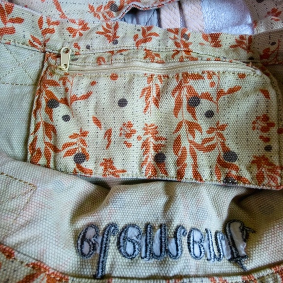 Pre-loved Orange and Cream Tote Bag - Picture 4 of 8